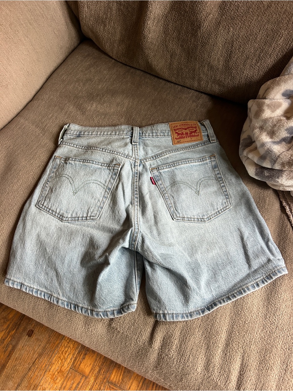 Levi's Light Blue High-Rise Denim Shorts